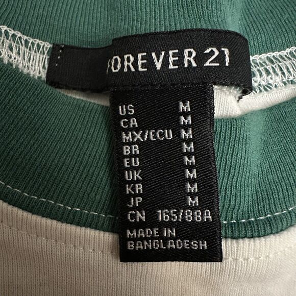 Forever 21 Size Medium Graphic Tee Baseball Raglan Sleeves Take Care of Nature - Picture 3 of 8